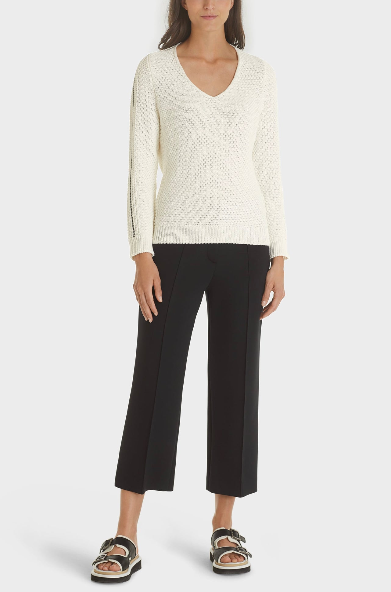 Marc Cain - V-Neck Cable Knit Sweater