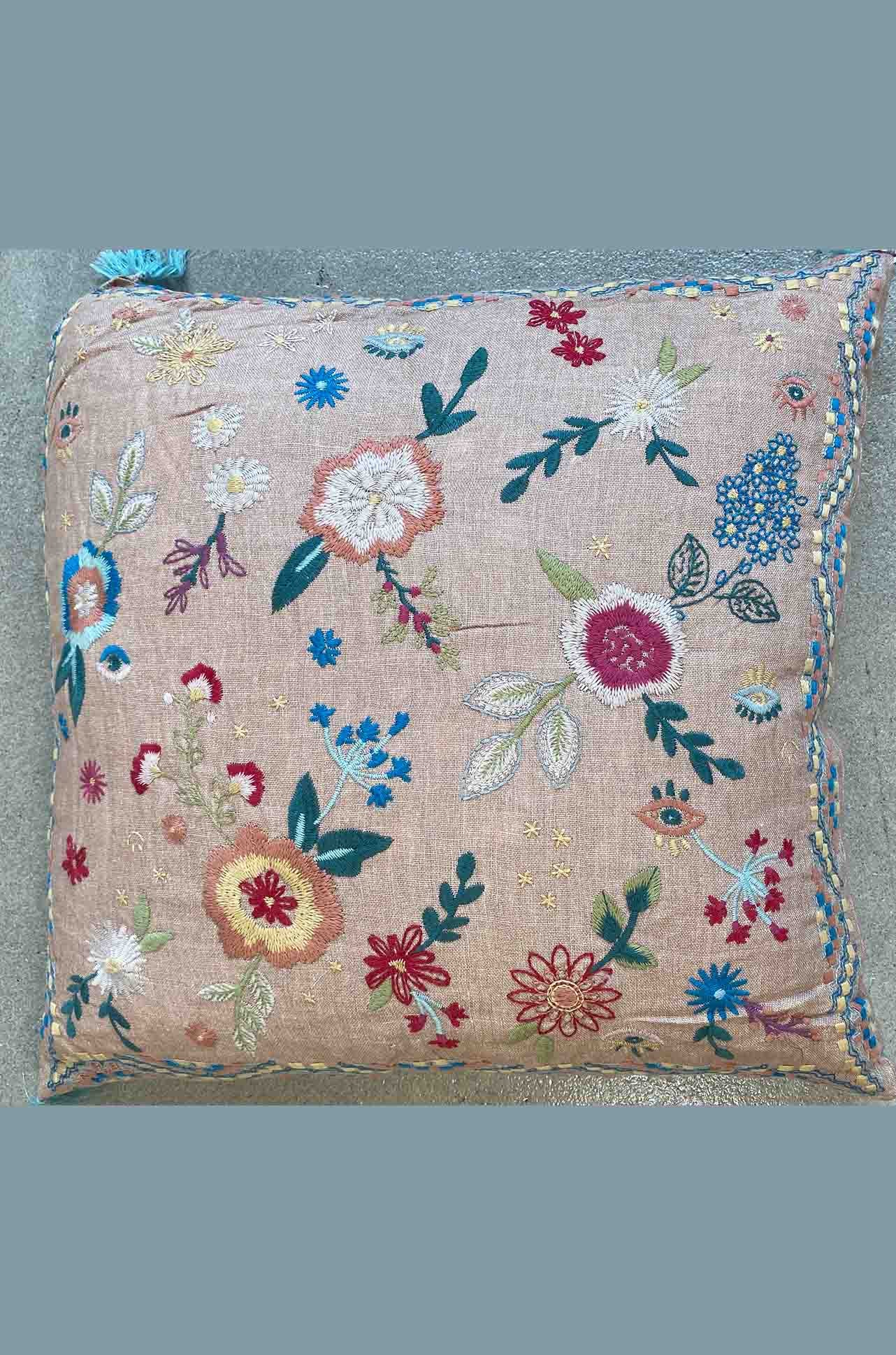 Johnny Was - Martine Linen Embroidered Pillow