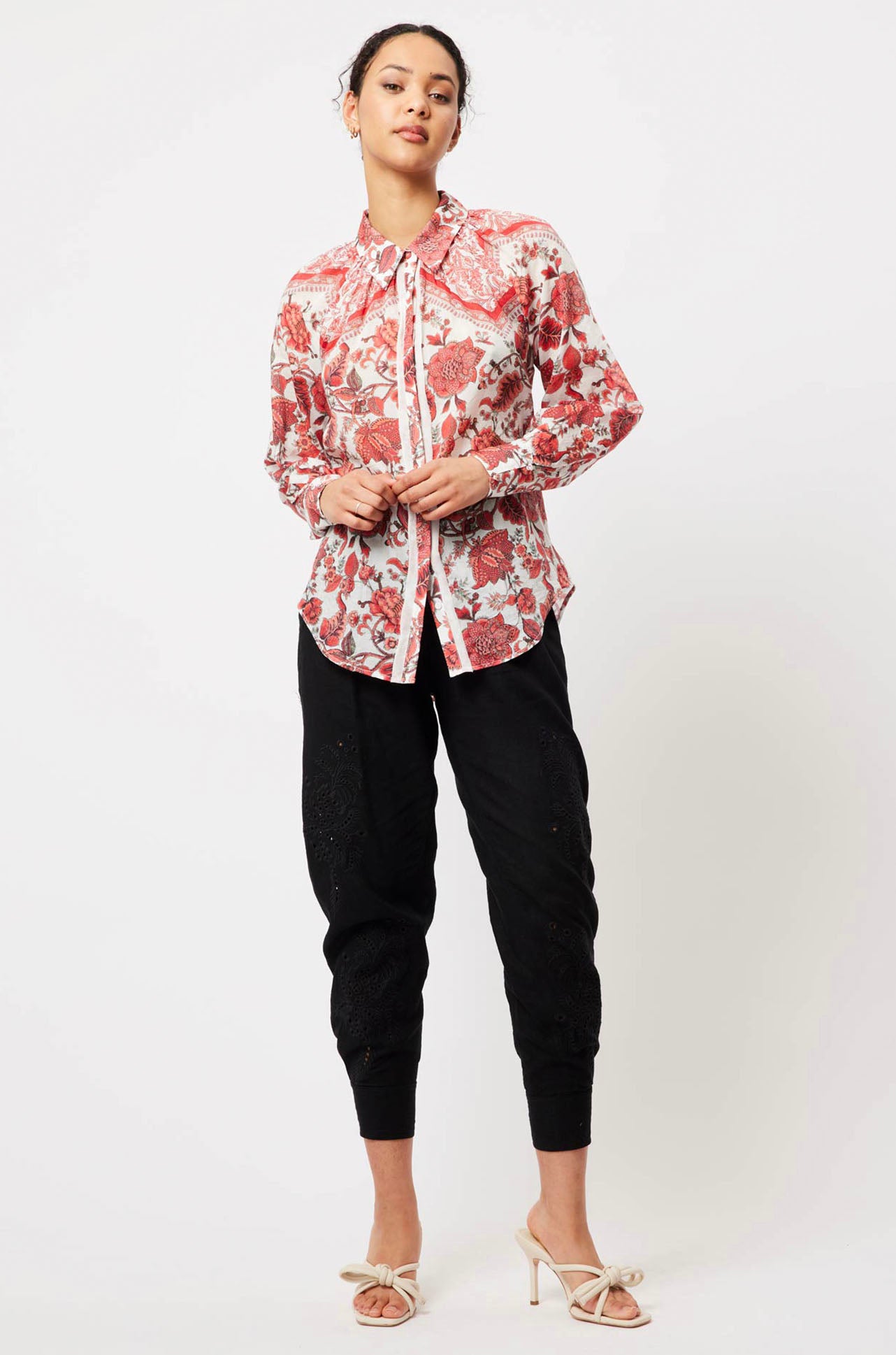 Once Was - Oceane Cotton/Silk Raw Edge Trim Shirt