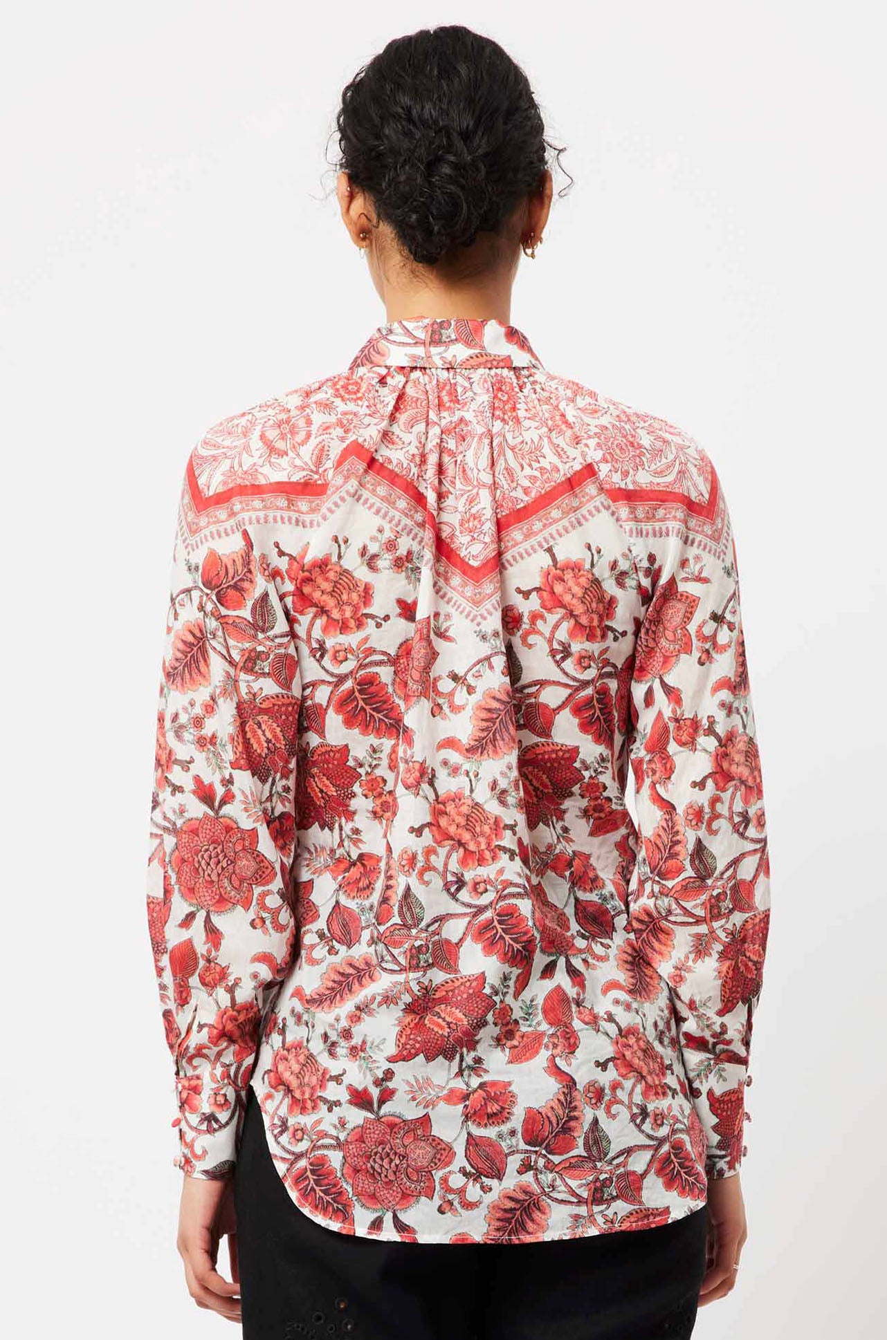 Once Was - Oceane Cotton/Silk Raw Edge Trim Shirt
