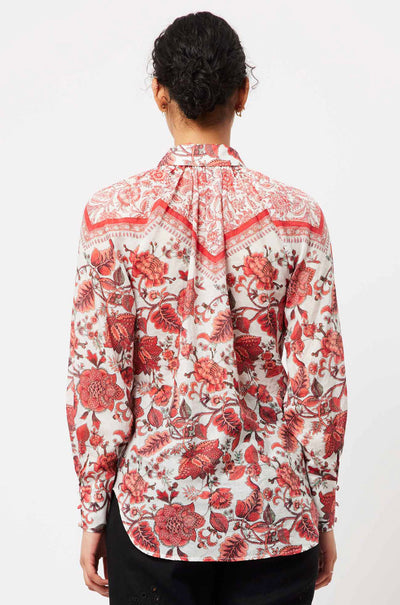 Once Was - Oceane Cotton/Silk Raw Edge Trim Shirt