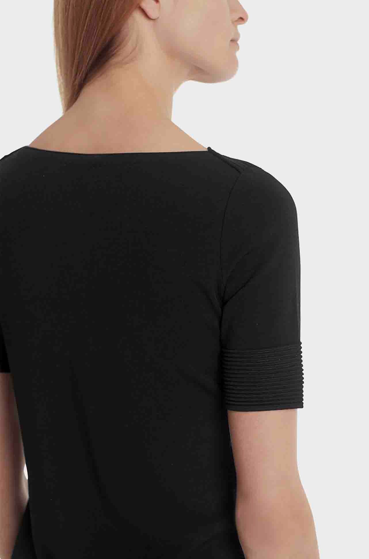 Marc Cain - Ribbed Mesh Boat Neck Top