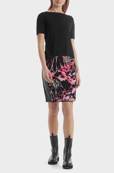 Marc Cain - Ribbed Mesh Boat Neck Top