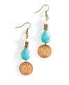 Mulberry Mongoose - Turquoise & Bronze Earrings