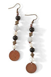 Mulberry Mongoose - Agate Seed & Coin Earrings