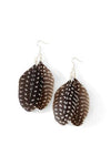 Mulberry Mongoose - Guinea Fowl Feather Earrings