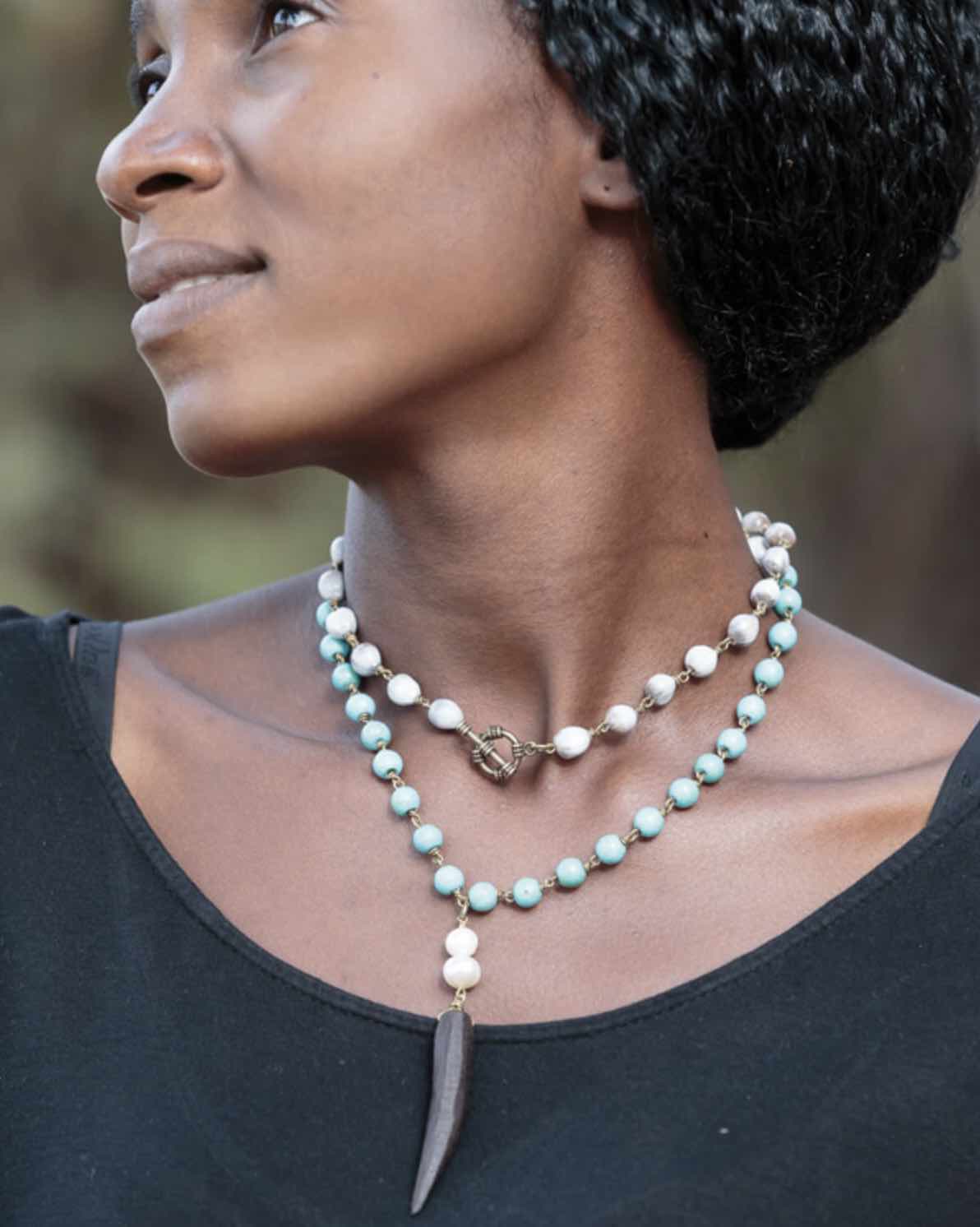 Mulberry Mongoose - Blackwood Horn Necklace