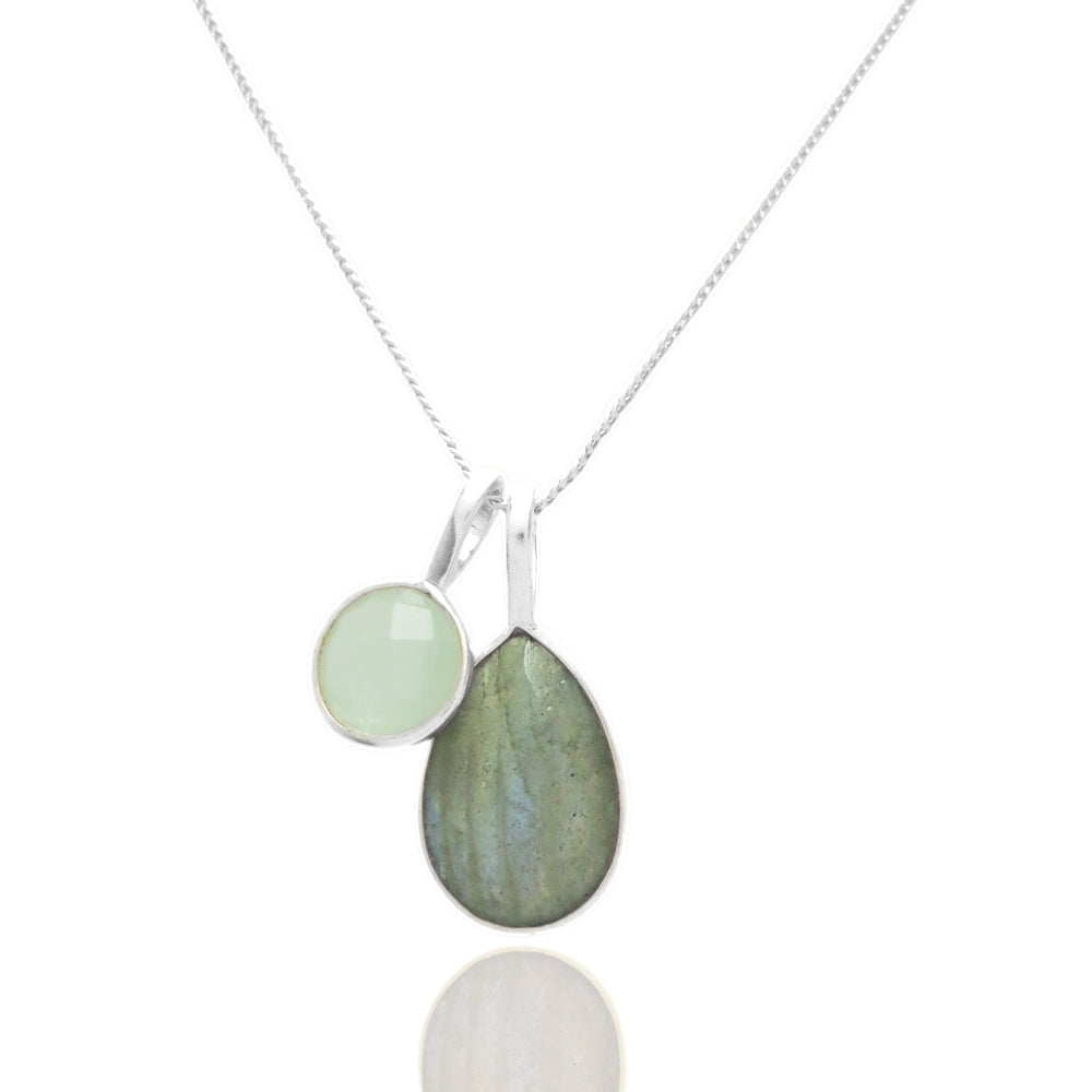 Nicole Fendel Jewellery - Selene Double Pendant Silver Mint