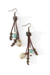 Mulberry Mongoose - Suede Snare & Cowrie Earrings