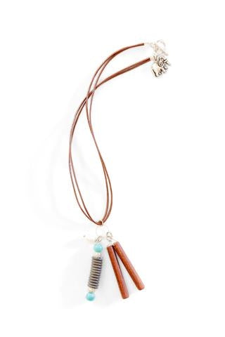 Mulberry Mongoose - Wood Snare Necklace