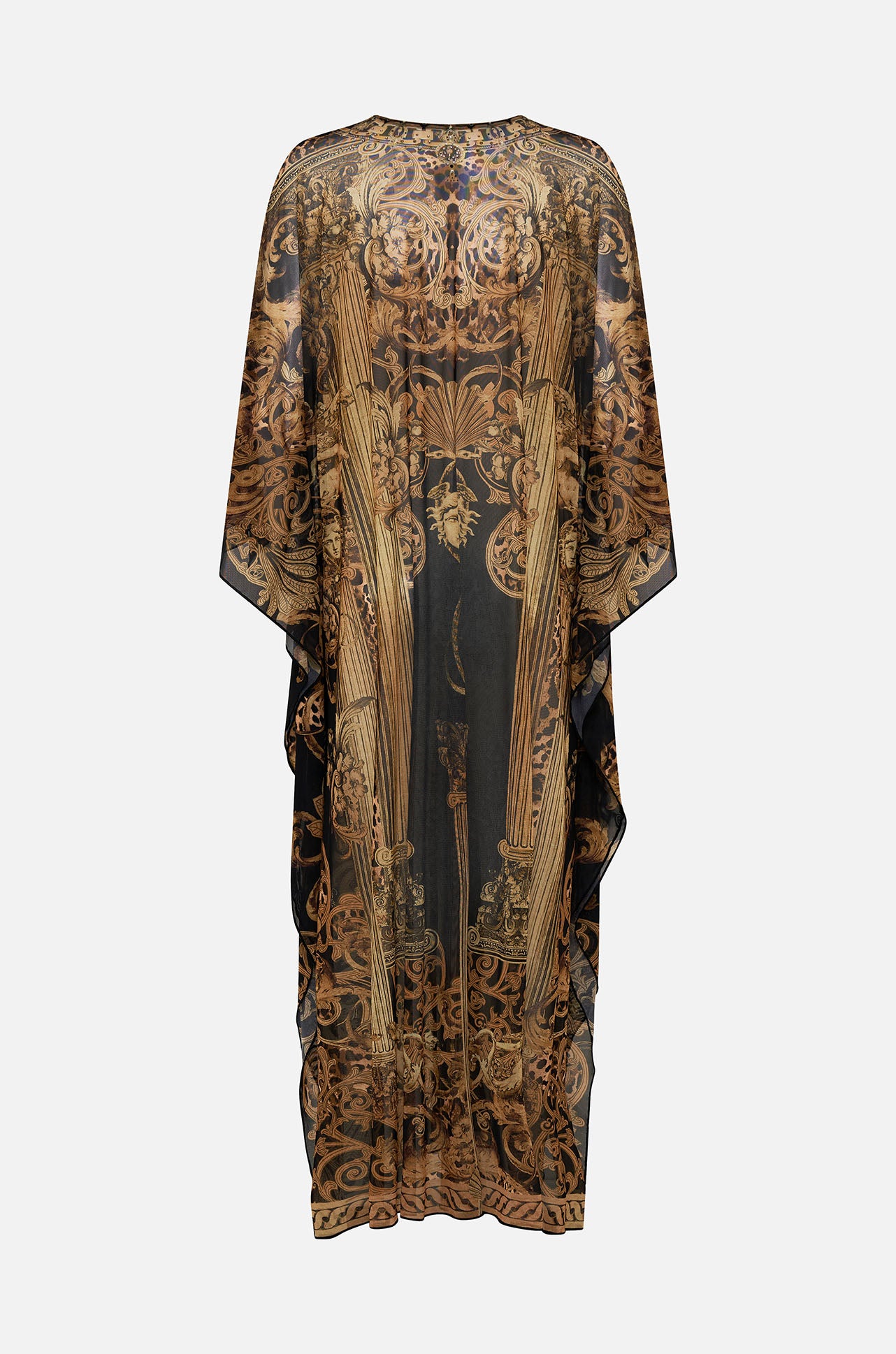 Camilla - Era Of Empires Stretch Mesh Kaftan with Trim
