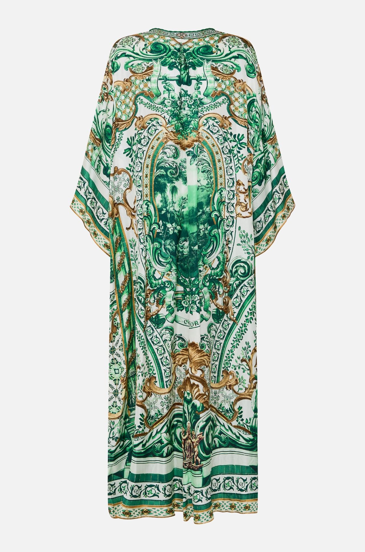 Camilla - Corridor Of Calm V Neck Kaftan with Ties