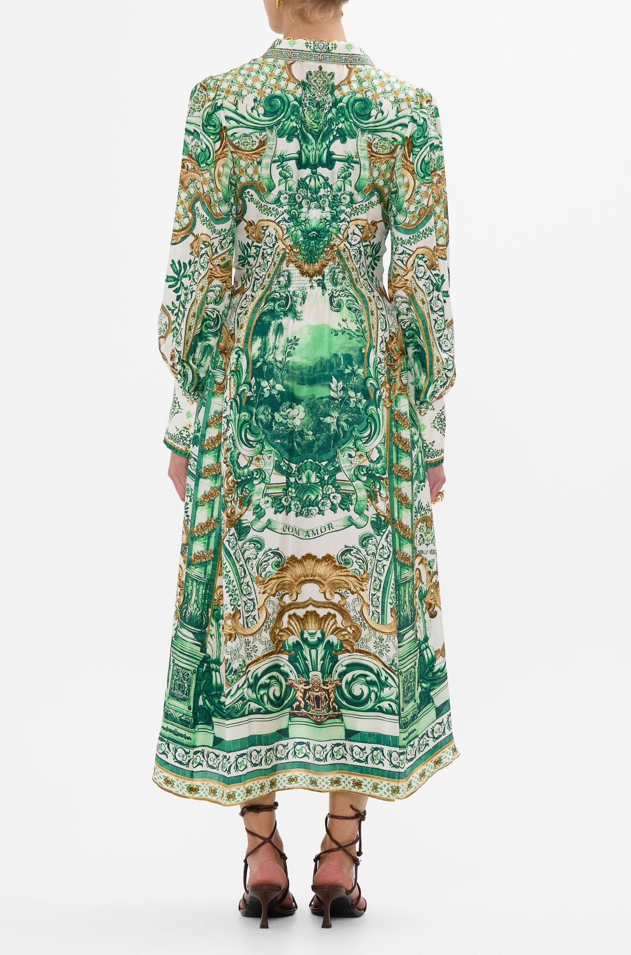 Camilla - Corridor Of Calm Waist Tie Shirt Dress