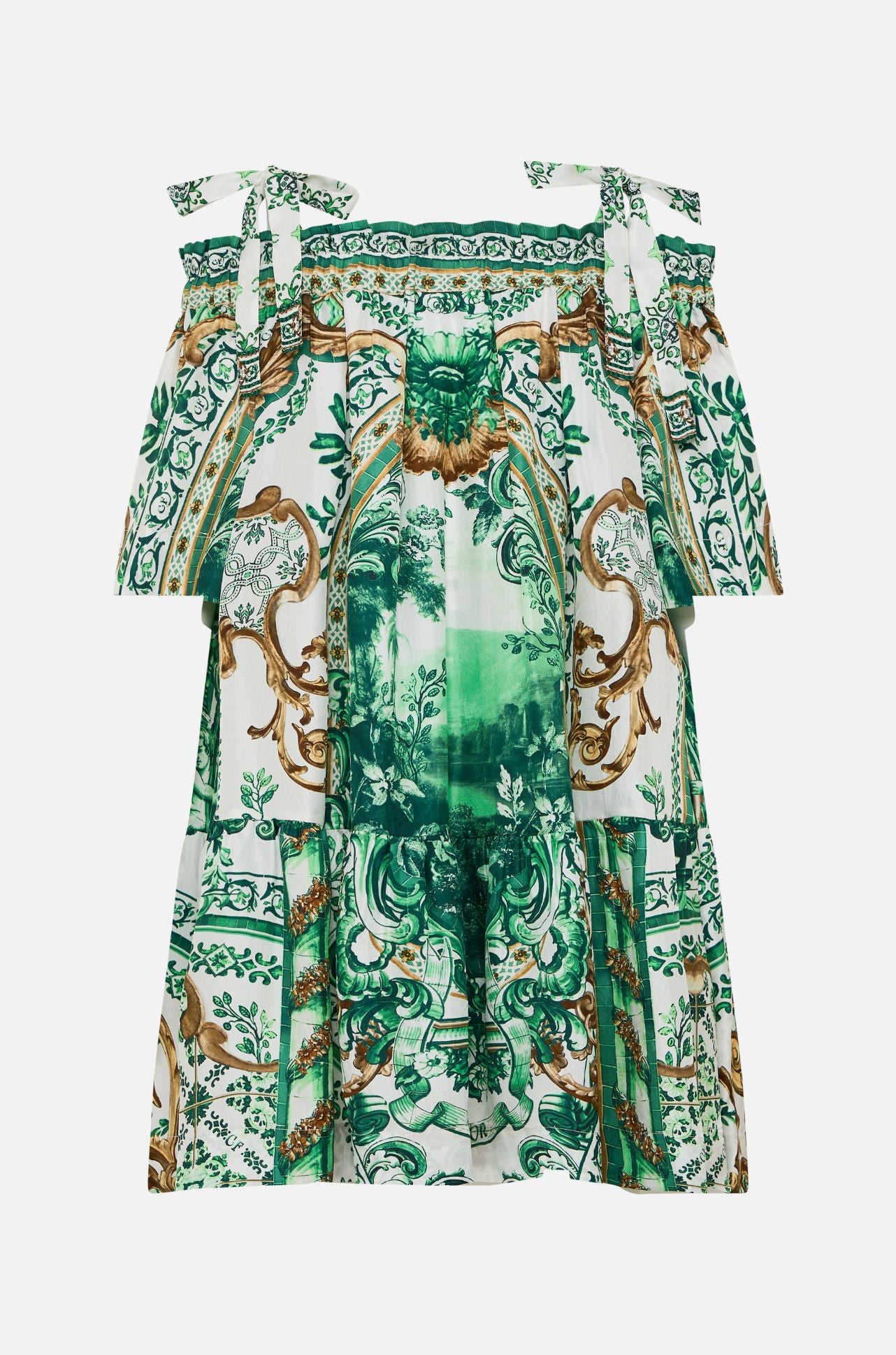 Camilla - Corridor Of Calm Off Shoulder Frill Dress with Straps