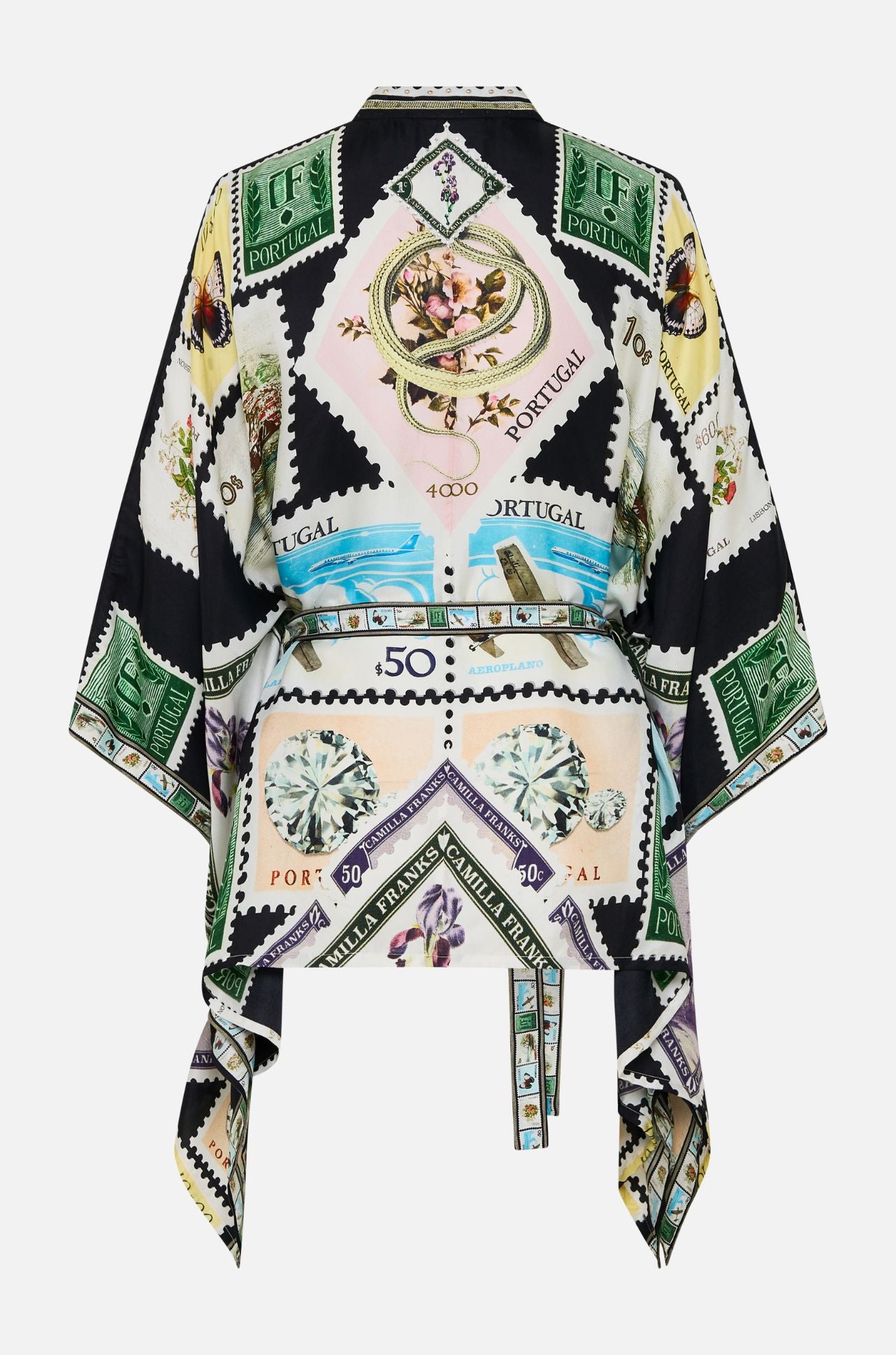 Camilla - My Porto Pen Pal Button Through Scarf Blouse