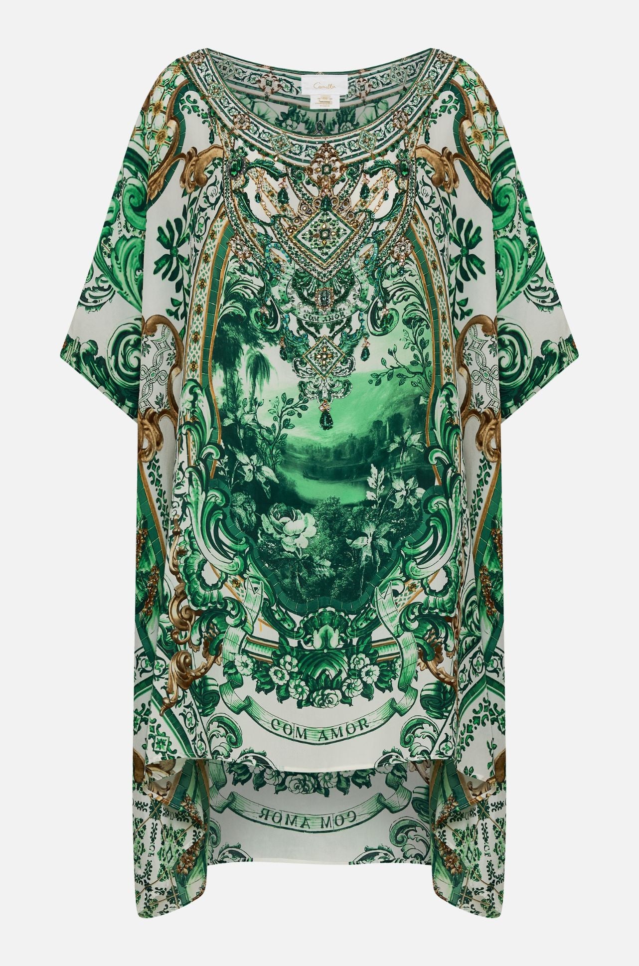 Camilla - Corridor Of Calm Short Round Neck Kaftan