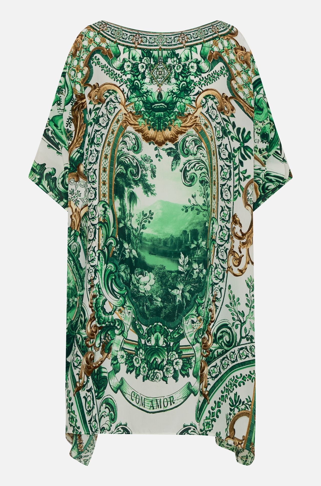 Camilla - Corridor Of Calm Short Round Neck Kaftan