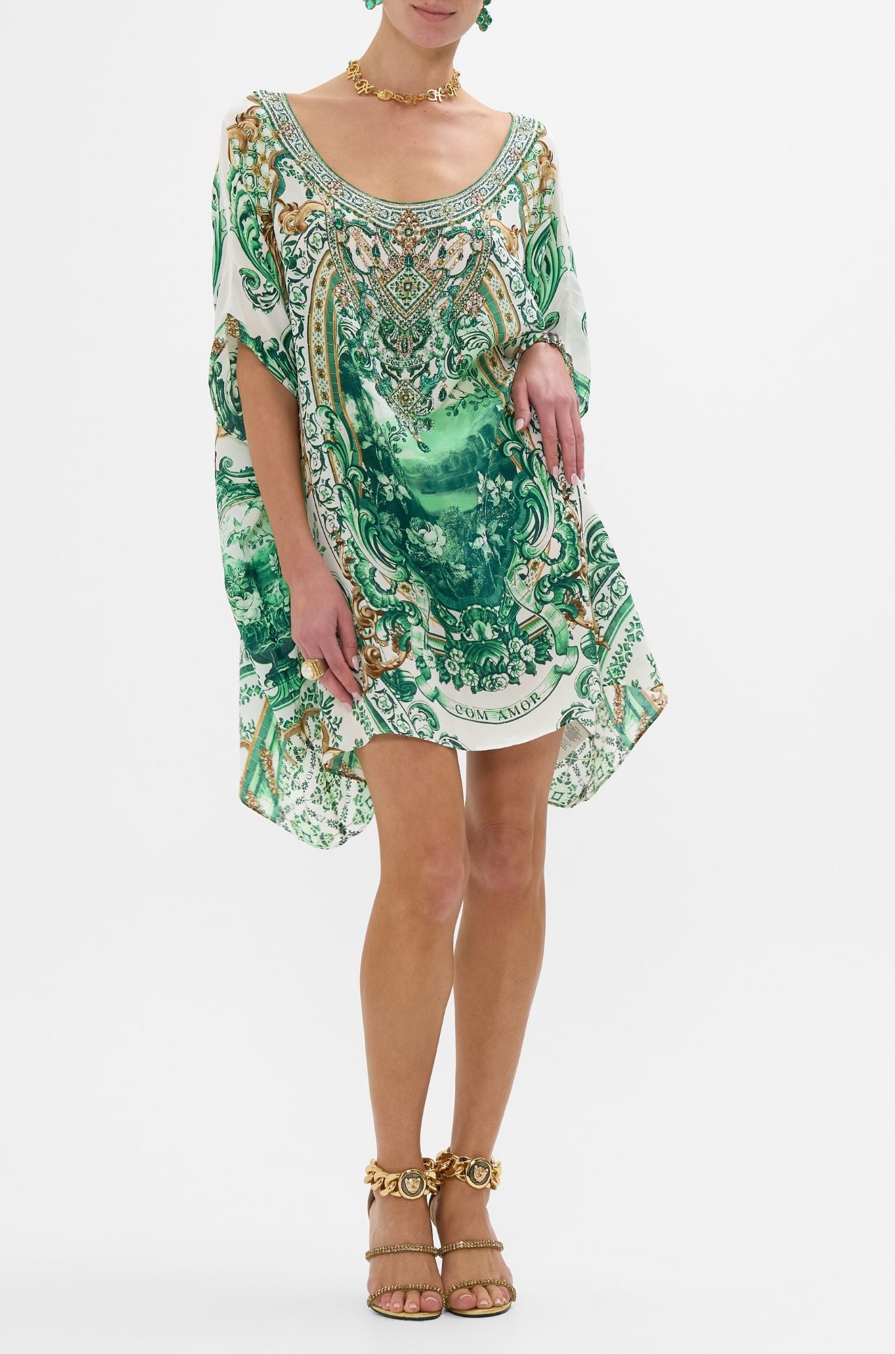 Camilla - Corridor Of Calm Short Round Neck Kaftan