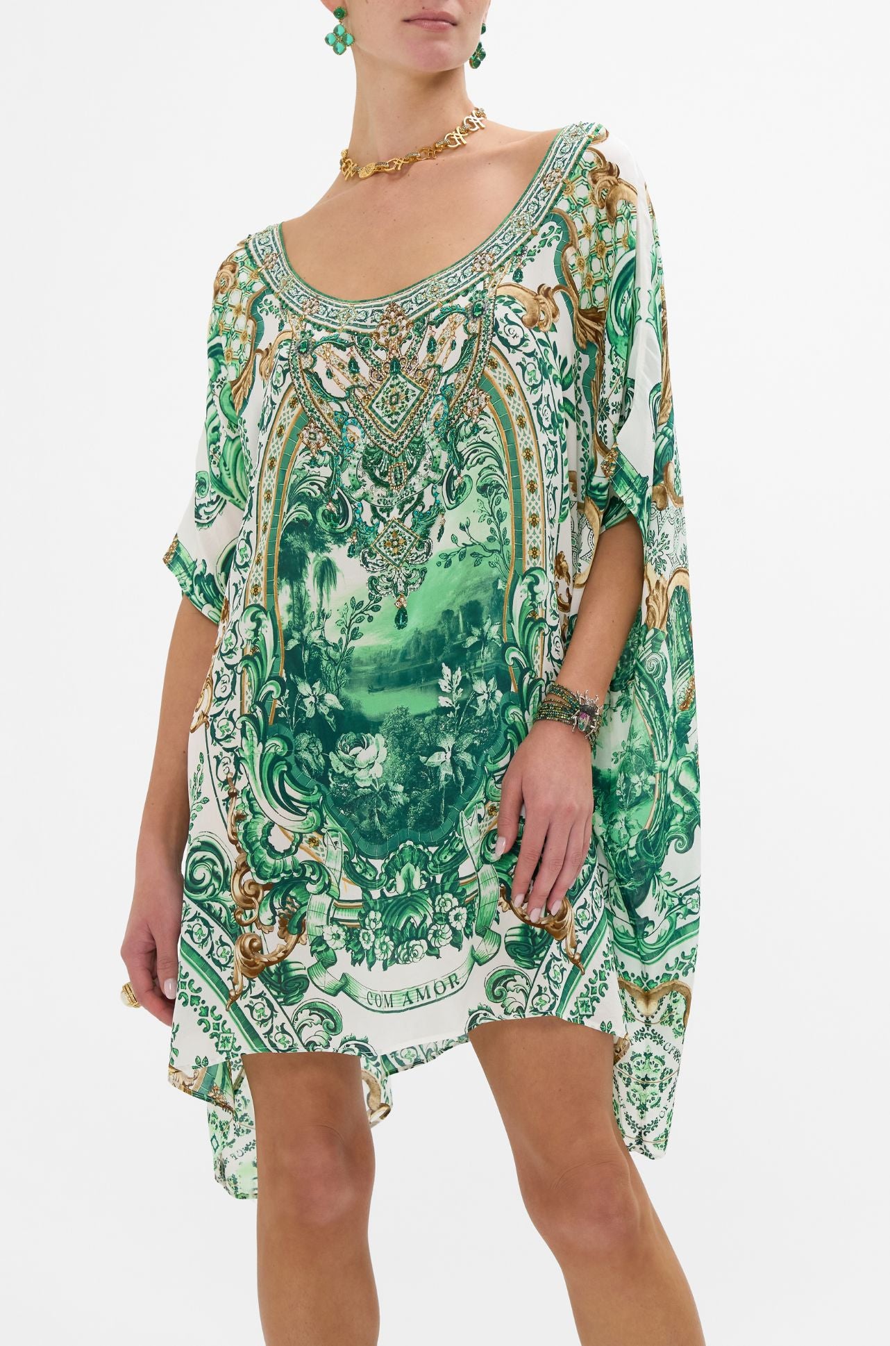 Camilla - Corridor Of Calm Short Round Neck Kaftan