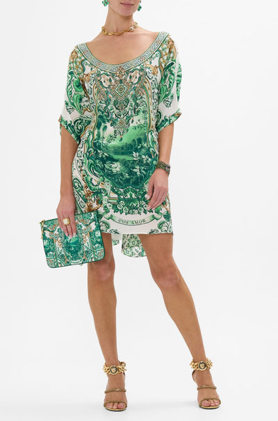 Camilla - Corridor Of Calm Short Round Neck Kaftan