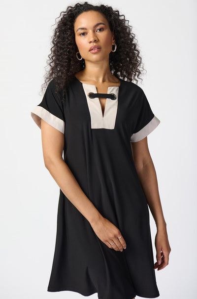 Joseph Ribkoff - Silky Knit Colour-Block A-Line Dress