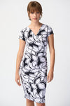 Joseph Ribkoff - Leaf Print Silky Knit Wrap Dress