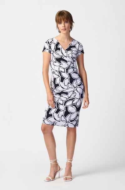 Joseph Ribkoff - Leaf Print Silky Knit Wrap Dress
