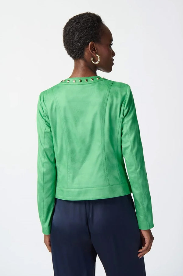 Joseph Ribkoff S Faux Suede Jacket With Pearl Trim  211949