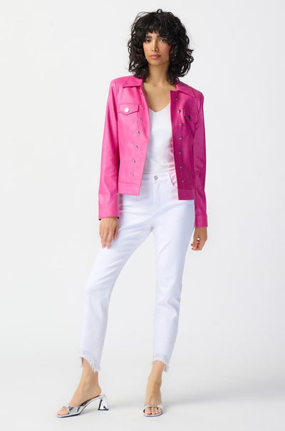 Joseph Ribkoff - Foiled Suede Jacket w/ Metal Trims