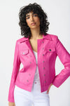 Joseph Ribkoff - Foiled Suede Jacket w/ Metal Trims