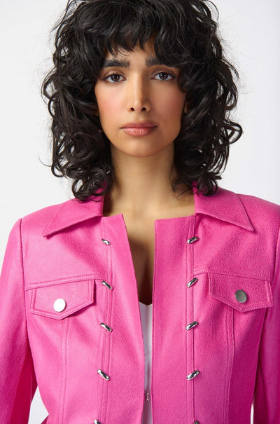 Joseph Ribkoff - Foiled Suede Jacket w/ Metal Trims
