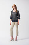 Joseph Ribkoff - Open Stitch Sweater with Sequins in Midnight Blue