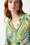 Joseph Ribkoff - Woven Paisley Print Front Tie Top