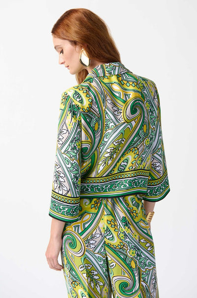 Joseph Ribkoff - Woven Paisley Print Front Tie Top