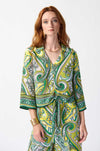 Joseph Ribkoff - Woven Paisley Print Front Tie Top