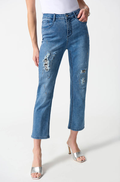 Joseph Ribkoff - Denim Slim Fit Cropped Jeans