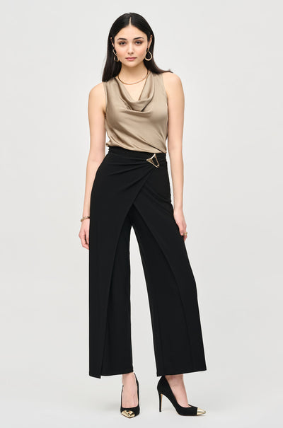 Joseph Ribkoff - Silky Knit Wide-Leg Wrap Pants