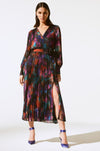 Joseph Ribkoff - Floral Print Chiffon Pleated Midi Dress