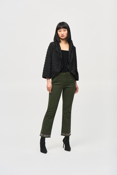 Joseph Ribkoff - Denim Straight Pants with Frayed Hem