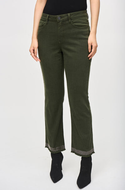 Joseph Ribkoff - Denim Straight Pants with Frayed Hem