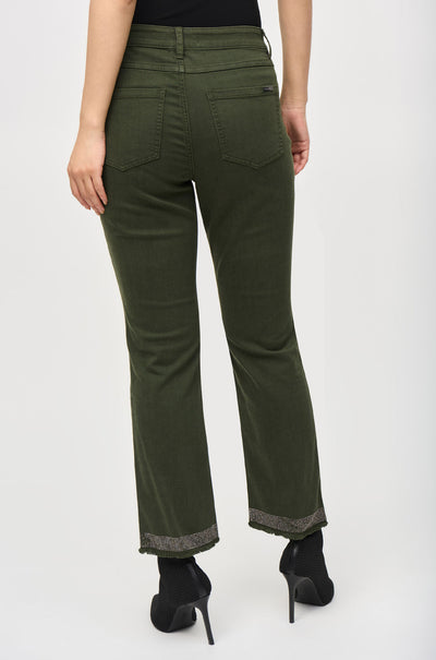 Joseph Ribkoff - Denim Straight Pants with Frayed Hem