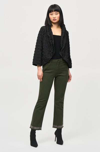 Joseph Ribkoff - Denim Straight Pants with Frayed Hem