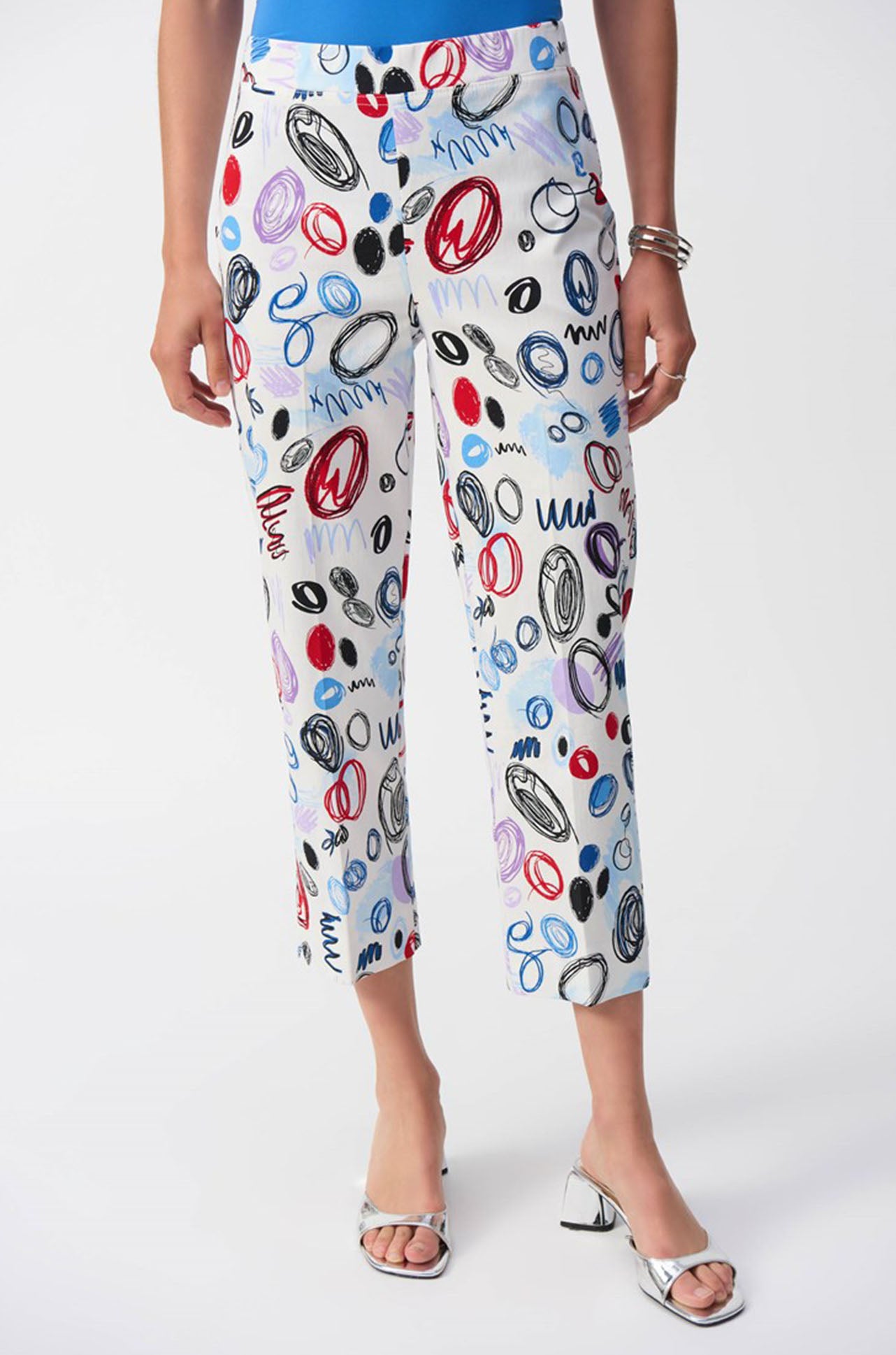 Joseph Ribkoff Millennium Abstract Print Crop Pants