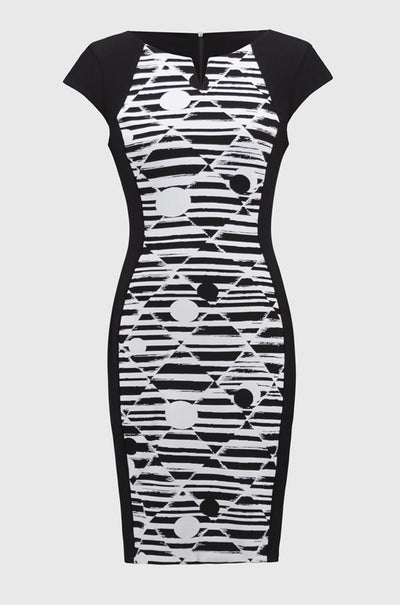 Joseph Ribkoff - Jacquard Geometric Print Sheath Dress