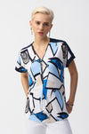 Joseph Ribkoff - Silky Knit Geometric Print Straight Top
