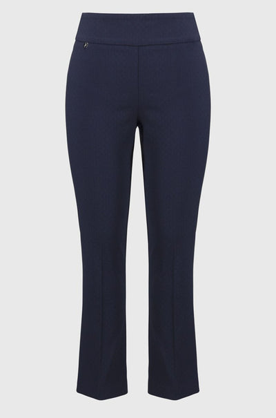Joseph Ribkoff - Textured Jacquard Crop Pull-On Pants in Midnight Blue