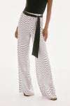 Joseph Ribkoff - Satin Dot Print Belted Wide Leg Pants