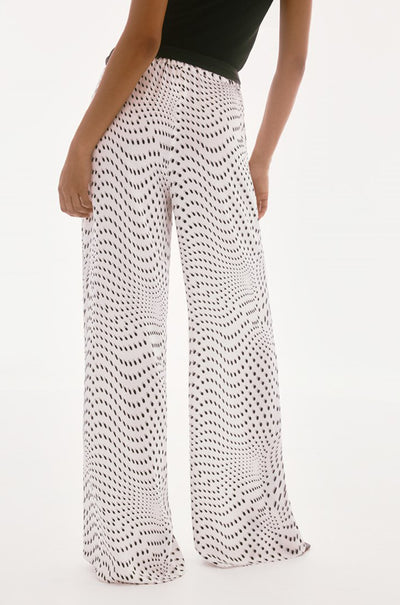 Joseph Ribkoff - Satin Dot Print Belted Wide Leg Pants