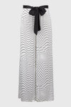 Joseph Ribkoff - Satin Dot Print Belted Wide Leg Pants