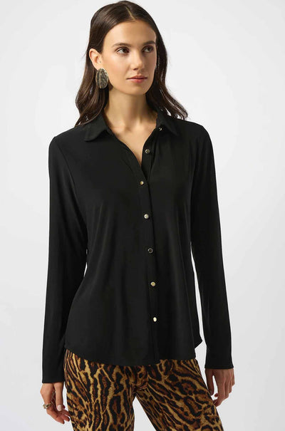 Joseph Ribkoff - Silky Knit Button Front Straight Blouse